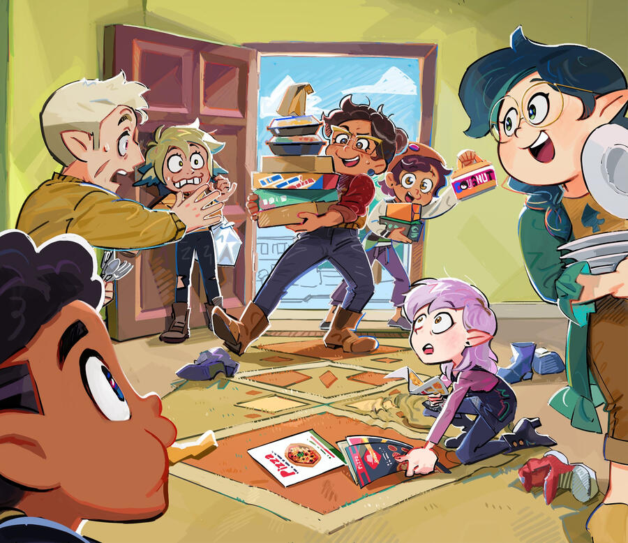 arte oficial dos personagens da animação A Casa da Coruja.